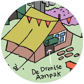 illustratie van festivaltent de Drentse aanpak